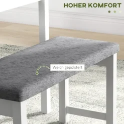 Rootz 4-delt spisebordssæt - Spisestuemøbler - Pladsbesparende spisebordssæt - Komfortable siddepladser - Nem vedligeholdelse - 108 cm x 65 cm x 75 cm | Fyndiq