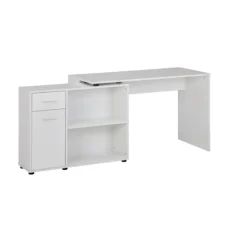 Rootz design hjørne skrivebord med hylde hvid 120 x 75,5 x 106,5 cm - Moderne kontor skrivebord Computer bordstudie - Vinkel skrivebord hjemmekontor | Fyndiq