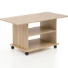Rootz Design sofabord 95 x 51 x 54,5 cm Sonoma drejeligt med hjul - Sofabord Sofabord - Sofabord Loungebord - Sofabord med opbevaringsplads