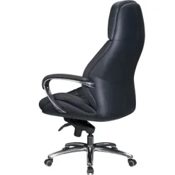 Rootz designer kontorstolebetræk i ægte læder sort skrivebordsstol op til 120 kg - XXL design direktionsstol, højdejusterbar - Ergonomisk drejestol me | Fyndiq
