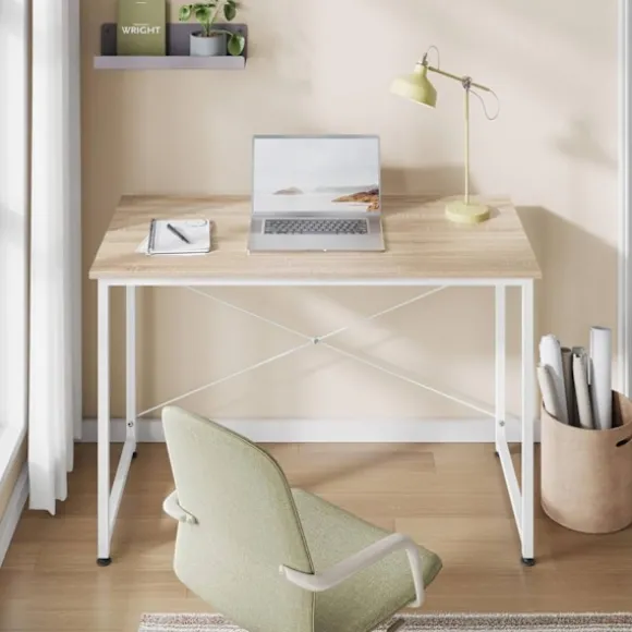 Rootz Desk - Arbejdsbord - Computertabel - Rummelig arbejdsområde - 100x75x50 cm brun og hvid