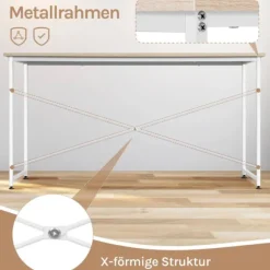 Rootz Desk - Arbejdsbord - Computertabel - Rummelig arbejdsområde - 100x75x50 cm brun og hvid