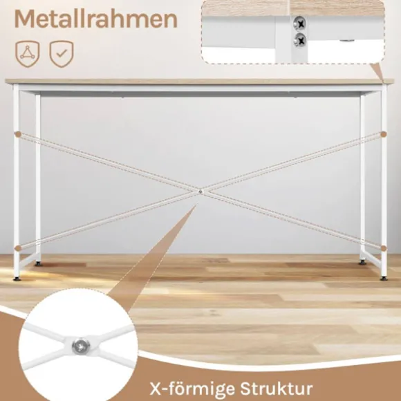 Rootz Desk - Arbejdsbord - Computertabel - Rummelig arbejdsområde - 100x75x50 cm brun og hvid