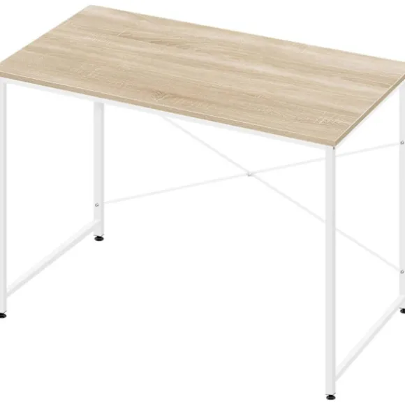 Rootz Desk - Arbejdsbord - Computertabel - Rummelig arbejdsområde - 100x75x50 cm brun og hvid