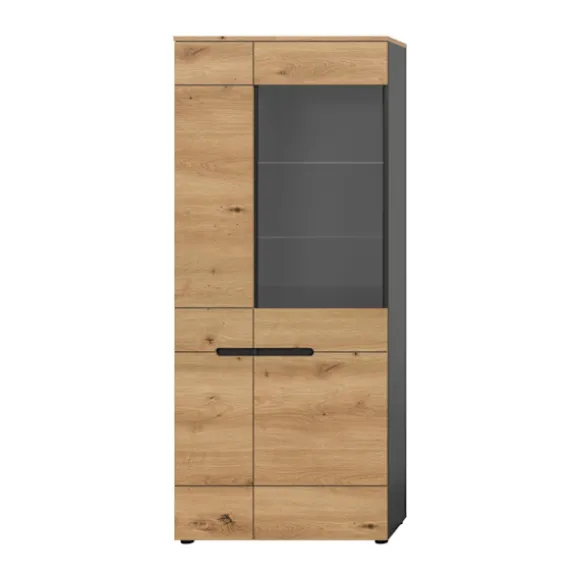 Rootz Display Cabinet - Showcase - Udstillingssag - Stilfuld glaspræsentation - 190x80x37 cm - Elegant Artisan Replica