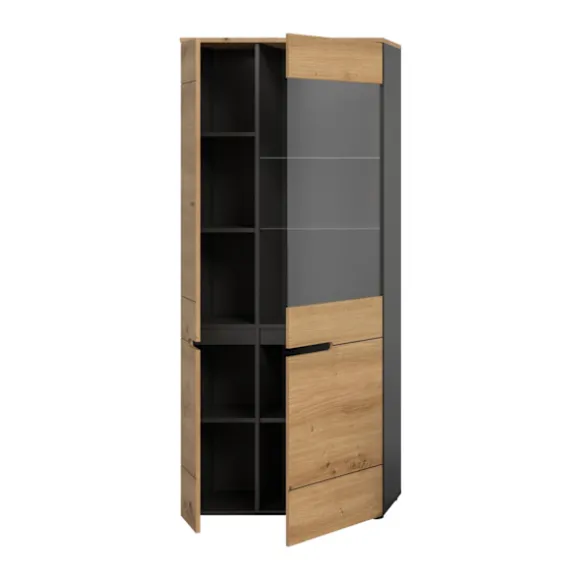 Rootz Display Cabinet - Showcase - Udstillingssag - Stilfuld glaspræsentation - 190x80x37 cm - Elegant Artisan Replica