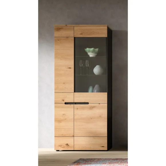 Rootz Display Cabinet - Showcase - Udstillingssag - Stilfuld glaspræsentation - 190x80x37 cm - Elegant Artisan Replica