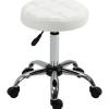 Rootz drejestol - Rulleskammel - Højdejusterbar salontaburet - Kunstlæder - Armløst design - Elegant quiltet mønster - 35,5 cm x 51-67 cm