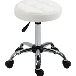 Rootz drejestol - Rulleskammel - Højdejusterbar salontaburet - Kunstlæder - Armløst design - Elegant quiltet mønster - 35,5 cm x 51-67 cm