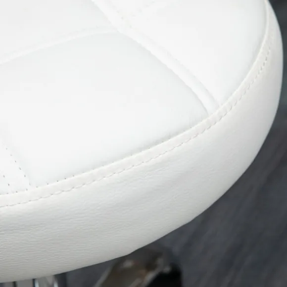 Rootz drejestol - Rulleskammel - Højdejusterbar salontaburet - Kunstlæder - Armløst design - Elegant quiltet mønster - 35,5 cm x 51-67 cm