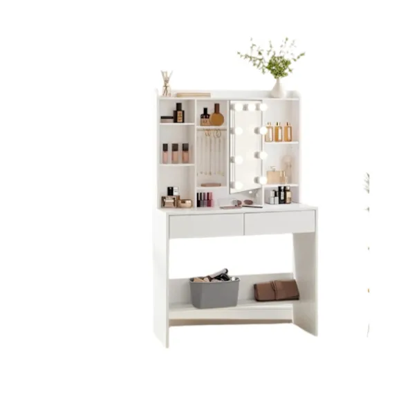 Rootz Dressing Bord med LED -belysning - Vanity Table - Makeup Desk - Justerbare farver og lysstyrke - 40 x 90 x 144,7 cm