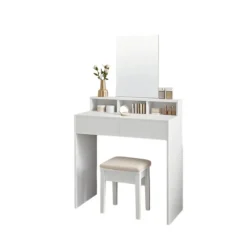 Rootz Dressing Table - Hairressing Table - Makeup Vanity - Stilfuld opbevaring - 80 cm x 40 cm x 140 cm