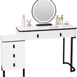 Rootz Dressing Table Set - Makeup Vanity - Cosmetic Desk - Rumle opbevaring - 100 cm x 126 cm x 40 cm