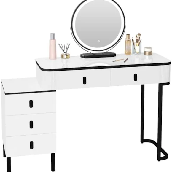 Rootz Dressing Table Set - Makeup Vanity - Cosmetic Desk - Rumle opbevaring - 100 cm x 126 cm x 40 cm