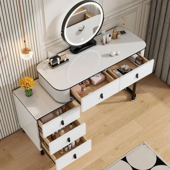 Rootz Dressing Table Set - Makeup Vanity - Cosmetic Desk - Rumle opbevaring - 100 cm x 126 cm x 40 cm