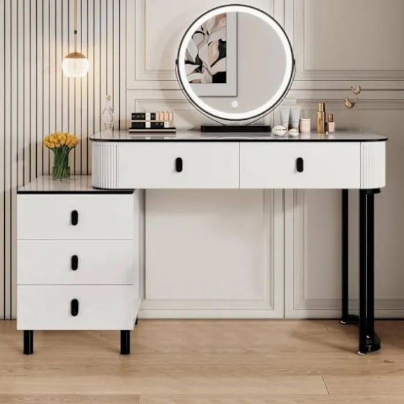 Rootz Dressing Table Set - Makeup Vanity - Cosmetic Desk - Rumle opbevaring - 100 cm x 126 cm x 40 cm