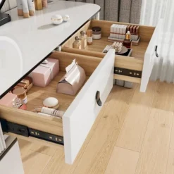 Rootz Dressing Table Set - Makeup Vanity - Cosmetic Desk - Rumle opbevaring - 100 cm x 126 cm x 40 cm
