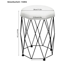 Rootz Dressing Table Set - Makeup Vanity - Beauty Station - Dæmpbar LED Mirror - Velvet Affol - White -brown - 100 x 126 x 40 cm