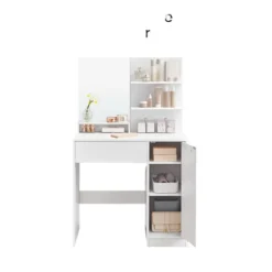 Rootz Dressing Table Set - Vanity Table - Beauty Desk - Ample Storage - 80 cm x 40 cm x 132 cm