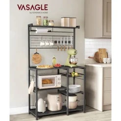 Rootz Ebony-Black Kitchen Bager's Rack - Opbevaringsstativ - Organizer - Spånplade og stål - 42cm x 90cm x 167,3cm - Heavy Duty - Multifunktionel - Pl | Fyndiq