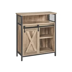 Rootz Eg brun-sort skænk - Buffetskab - Spånpladestål - Rummelig opbevaring - Robust konstruktion - Moderne design - 30 cm x 70 cm x 80 cm