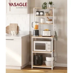 Rootz Eg Hvid spånplade stål kagerol - Bagestativ - Opbevaringshylde - Robust konstruktion - Nem montering - 40 cm x 60 cm x 167 cm