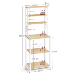 Rootz Eg Hvid spånplade stål kagerol - Bagestativ - Opbevaringshylde - Robust konstruktion - Nem montering - 40 cm x 60 cm x 167 cm