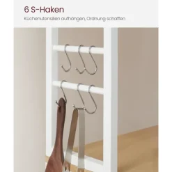 Rootz Eg Hvid spånplade stål kagerol - Bagestativ - Opbevaringshylde - Robust konstruktion - Nem montering - 40 cm x 60 cm x 167 cm