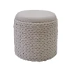 Rootz Elegant Boho sædeskammel - osmannisk - Fodstøtte - Alsidig opbevaring - 45 cm H x 40 cm Grå