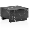 Rootz Elegant Sofabord - Kubebord - Marmorlook - Opbevaringsområde - Alsidig brug - 60 cm x 60 cm x 35 cm