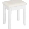 Rootz Elegant White Makeup Taburet - Forfængelighedssæde - Omklædningsstol - Komfortabelt fløjlsbetræk - Alsidig brug - Holdbar konstruktion - 38cm x | Fyndiq
