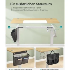 Rootz Elektrisk stående skrivebord - Justerbart skrivebord - Sit Stand Skrivebord - Spånplade stålramme - 60 cm x 140 cm x (72-120) cm - Pastel Gul-Ba | Fyndiq
