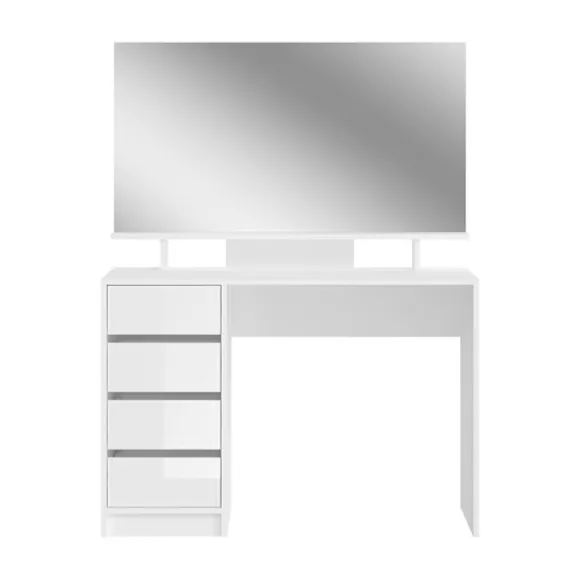 Rootz Emma Dressing Table Desk - Hvid påklædningsbord - Kosmetisk bord - Opbevaringsplads - 110 cm x 75 cm x 48 cm