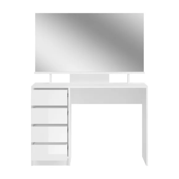 Rootz Emma Dressing Table Desk - Hvid påklædningsbord - Kosmetisk bord - Opbevaringsplads - 110 cm x 75 cm x 48 cm