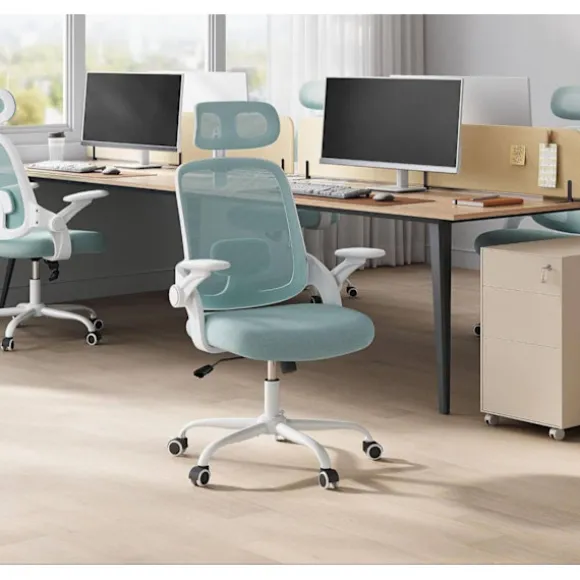 Rootz Ergonomic Office Chair - Lumbar Support - Justerbar skrivebordsformand - Åndbar net - 63,5 x 109,5-117,5 x 50 cm