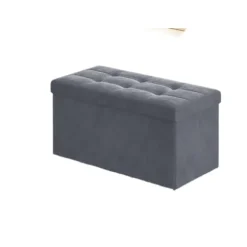 Rootz fløjlsopbevaring sæde - sammenfoldelig siddebryst - osmannisk bænk - 89L kapacitet - 38 x 76 x 38 cm