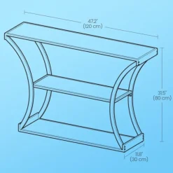 Rootz Flurt Console Table - Hallway Table - Entryway Table - Rumbesparende design - 120 cm x 30 cm x 80 cm