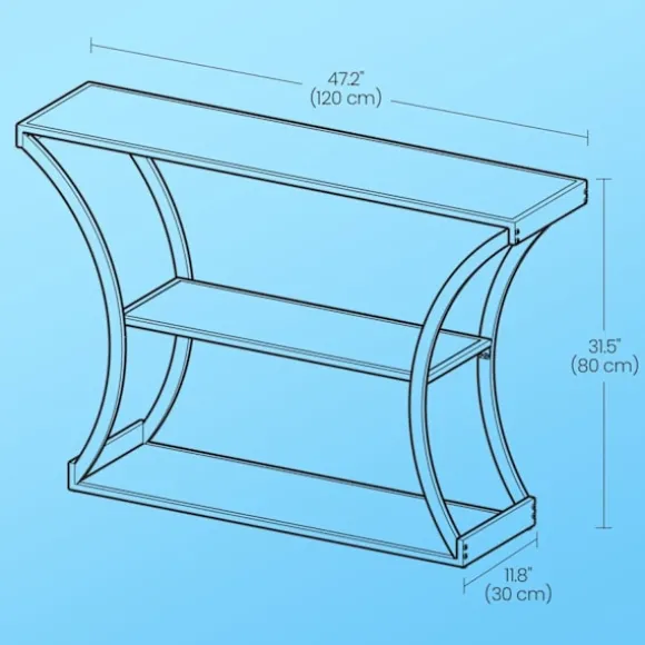 Rootz Flurt Console Table - Hallway Table - Entryway Table - Rumbesparende design - 120 cm x 30 cm x 80 cm
