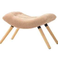 Rootz fodskammel - osmannisk - Polstret sæde - Hyggelige siddepladser - 67 cm x 45 cm x 38 cm - Brunt fleecebetræk med træben