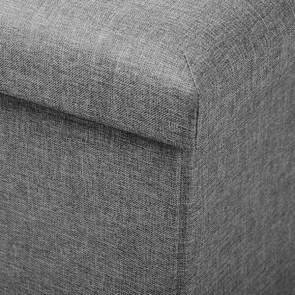 Rootz foldbar opbevaringsskammel med låg - linned Ottoman - Stor kapacitet - Pladsbesparende - Komfortabelt sæde - 76 cm x 38 cm x 37,5 cm