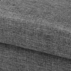 Rootz foldbar opbevaringsboks Ottoman - Linnedskammel - Fodskammel - Stor kapacitet - 76 cm x 38 cm x 37,5 cm - Mørkegrå Lysegrå Cremehvid