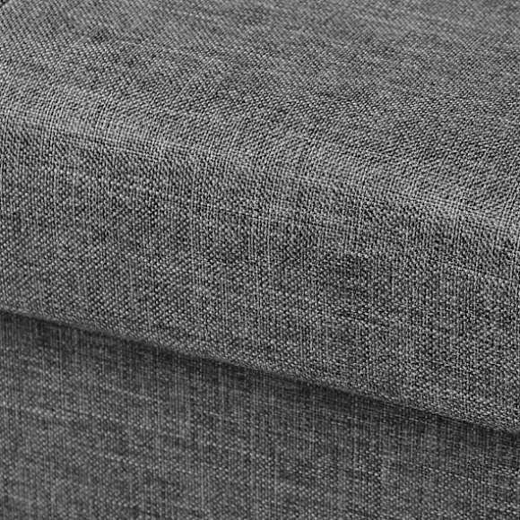 Rootz foldbar opbevaringsboks Ottoman - Linnedskammel - Fodskammel - Stor kapacitet - 76 cm x 38 cm x 37,5 cm - Mørkegrå Lysegrå Cremehvid