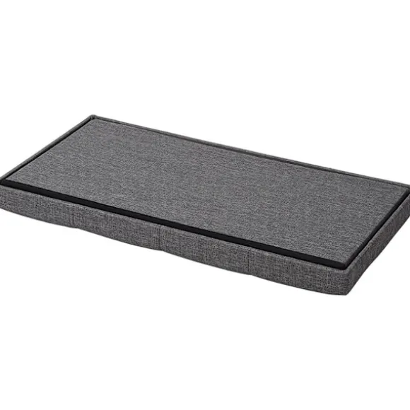 Rootz foldbar opbevaringsboks Ottoman - Linnedskammel - Fodskammel - Stor kapacitet - 76 cm x 38 cm x 37,5 cm - Mørkegrå Lysegrå Cremehvid