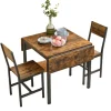 Rootz Foldbart spisebord - Køkkenbord - Rumbesparende bord - Vintage Brown Black - 120 x 78 x 76,2 cm