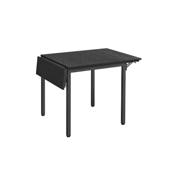 Rootz Folde Spisebord - Ibenholt Sort - Blæk Sort - Spånplade Stål - Pladsbesparende - 78 cm x 120 cm x 76,2 cm - Letvægt 17,5 kg