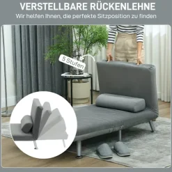 Rootz foldelænestol med sengefunktion - Cabriolet stol - Velvet Sleeper - Pladsbesparende komfort - 75 x 70 x 75 cm - Grå