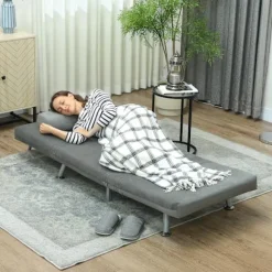 Rootz foldelænestol med sengefunktion - Cabriolet stol - Velvet Sleeper - Pladsbesparende komfort - 75 x 70 x 75 cm - Grå