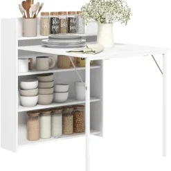 Rootz Folding Spisebord - Udvidelig bord - Rumbesparende bord - Anti -Tilt Stabilitet - 80 cm x 90 cm x 93 cm Udfoldet