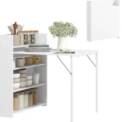 Rootz Folding Spisebord - Udvidelig bord - Rumbesparende bord - Anti -Tilt Stabilitet - 80 cm x 90 cm x 93 cm Udfoldet