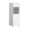 Rootz Freestanding Cabinet - Badeværelsesopbevaringsenhed - Hvid glansskab - Slank design - 38x106x34 cm